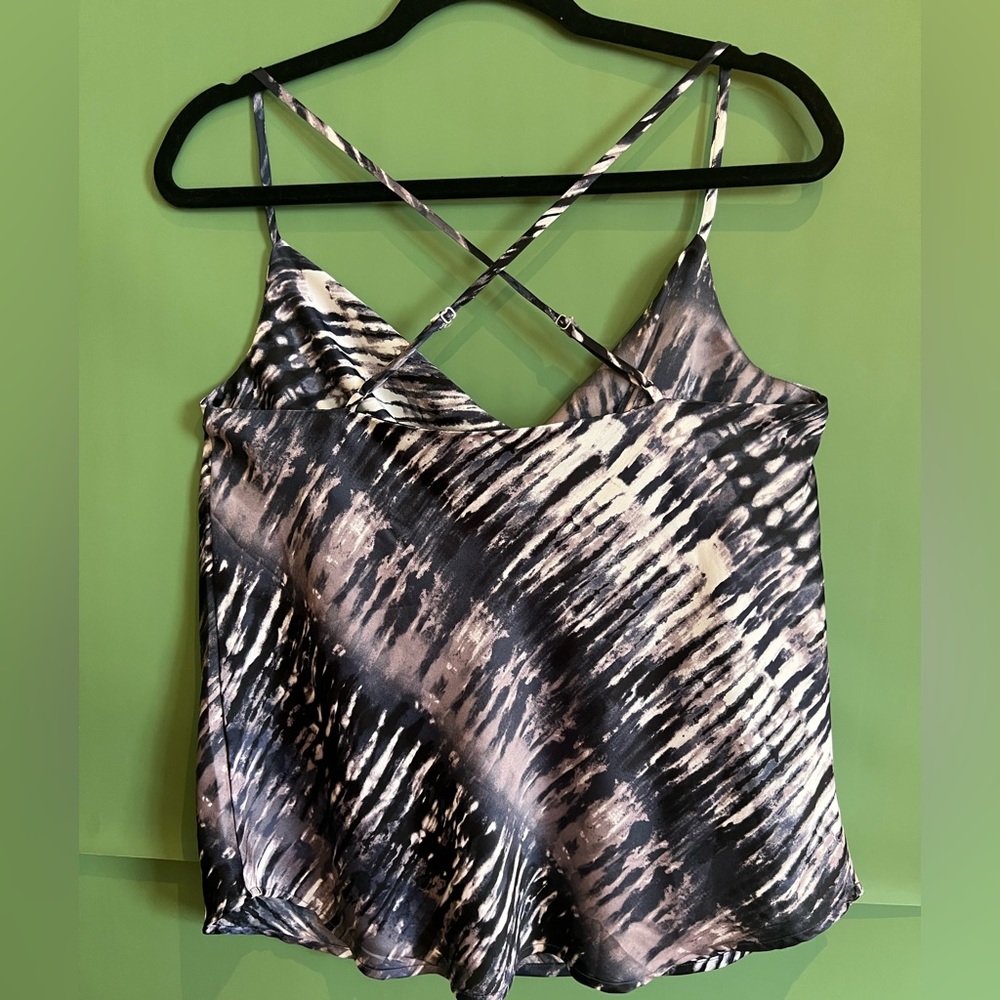 Lovestitch Abstract Print black and grey sleeveless Camisole